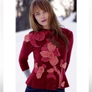 SLEEPING ON SNOW Armana Jasmine Appliqué Cardigan